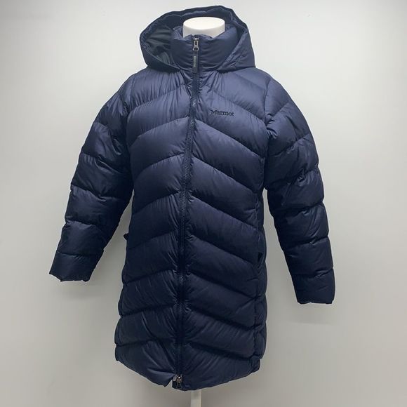 Marmot Other - MARMOT 700 Down Feather Filled Navy Blue Puffer Hooded Coat Jacket Size Large